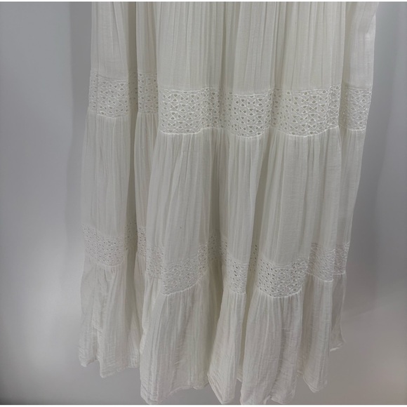 bcbgmaxazria White Boho Bohemian Fairy Tiered White Sundress Maxi Dress Size Xs - Picture 8 of 16